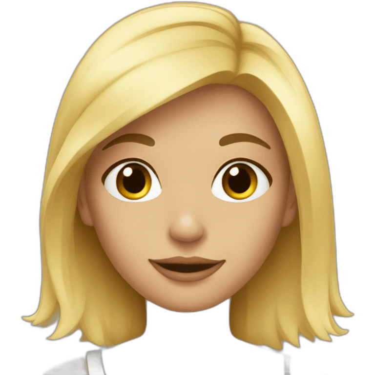 fille blonde avec fille cheveux noir emoji