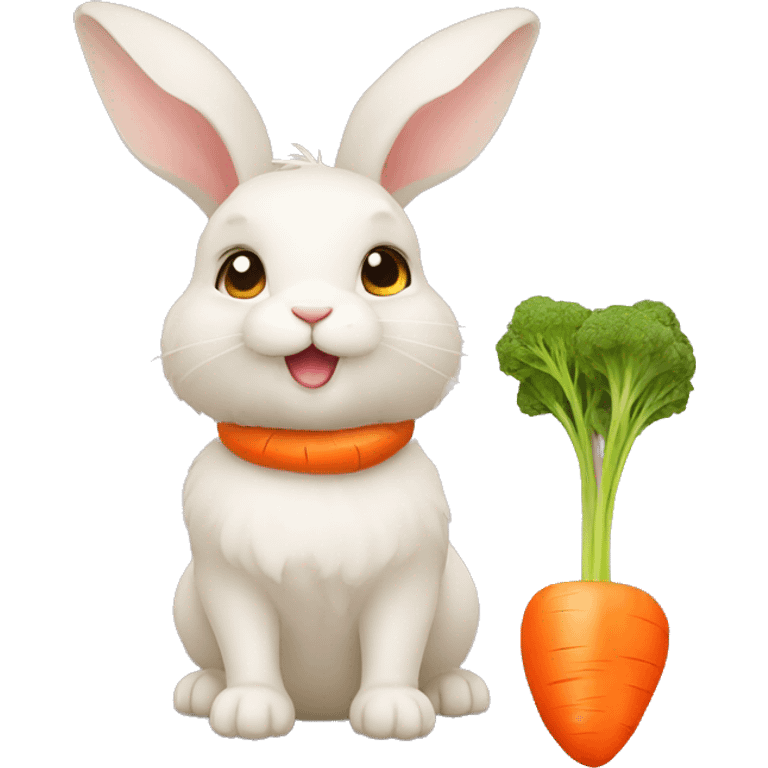 a blond dwarf rabbit with a carrot emoji