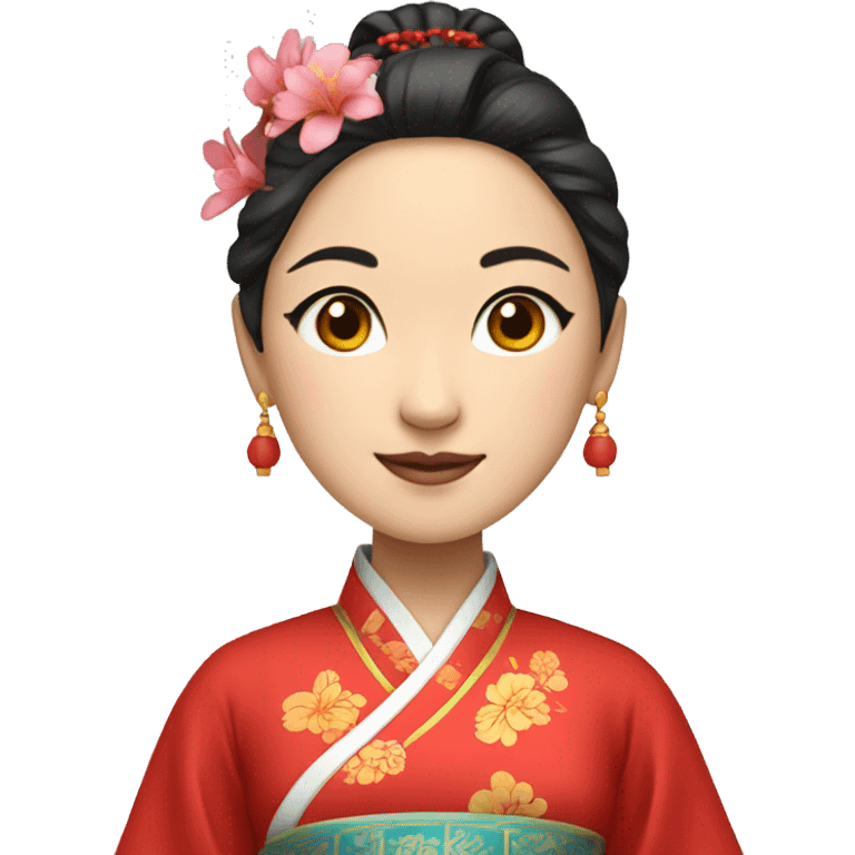 Chinese lady wear Chinese traditional clothes emoji