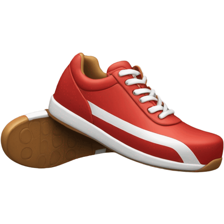 red smooth shoe with white stripe on it. in the style of sonic the hedgehog emoji