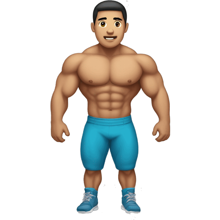 buff gym asian man full body  emoji