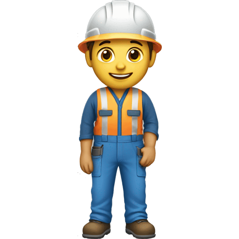  construction worker with blue work wear emoji