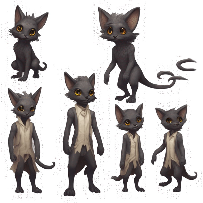  Cute Edgy Realistic Rare Fantasy eldritch Slim Vernid-Trico-Melprin-Lombax-species by LiLaiRa, by Falvie, full body emoji