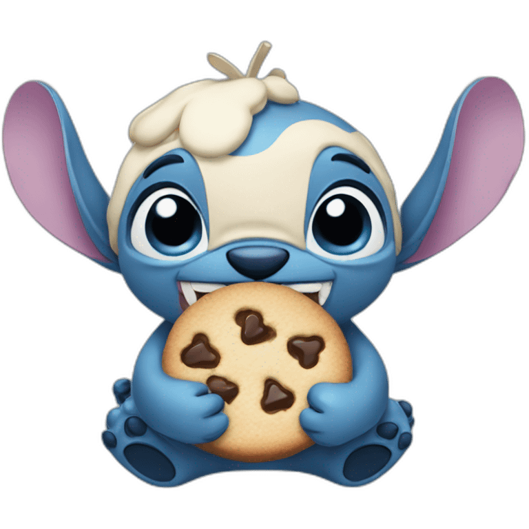 Stitch qui mange un cookie emoji