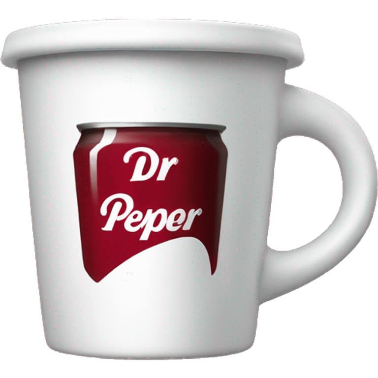 mug cup with Dr Pepper logo emoji