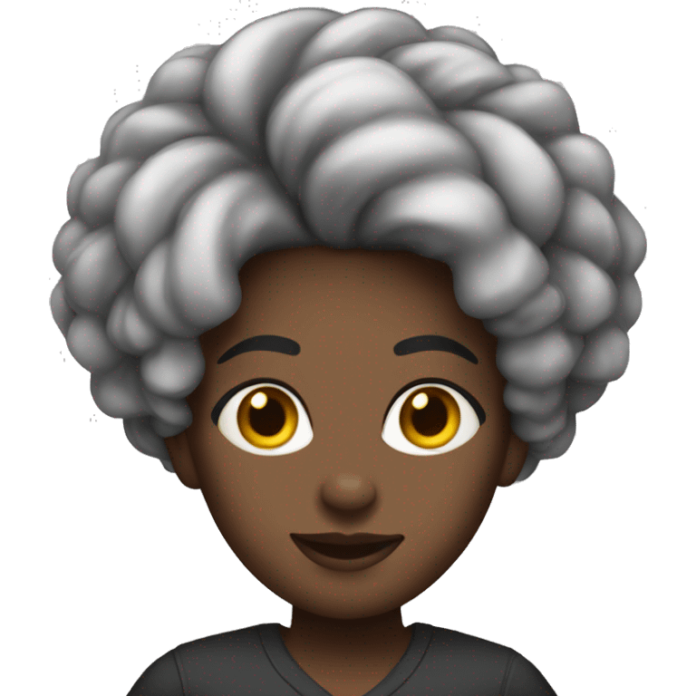 mulher negra de trança emoji