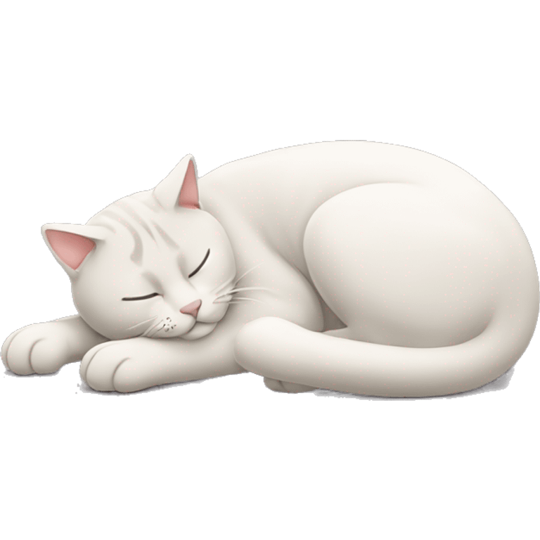 A sleeping cat with its tail bent to the left over his head emoji