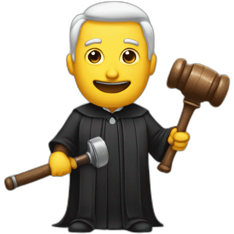 judge with hammer emoji