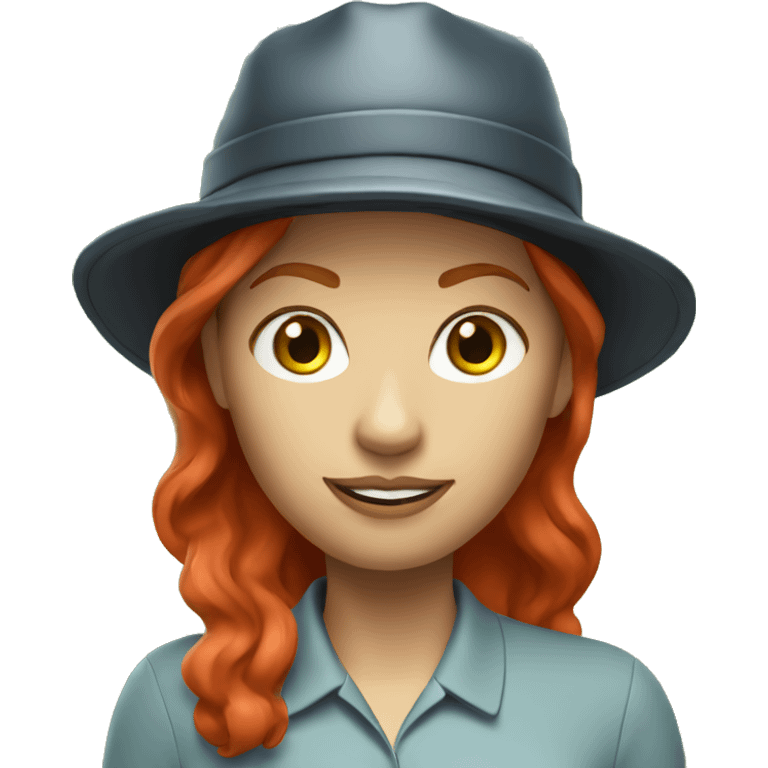 a female golf coach with red hair and a hat emoji