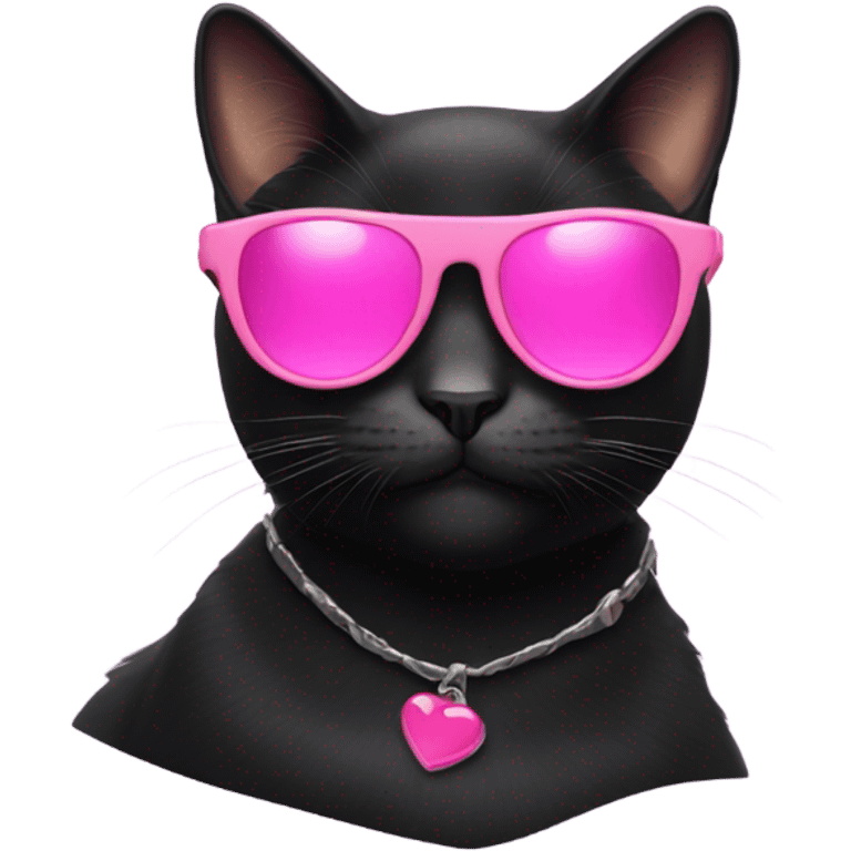 black-cat-with-pink-sunglasses emoji