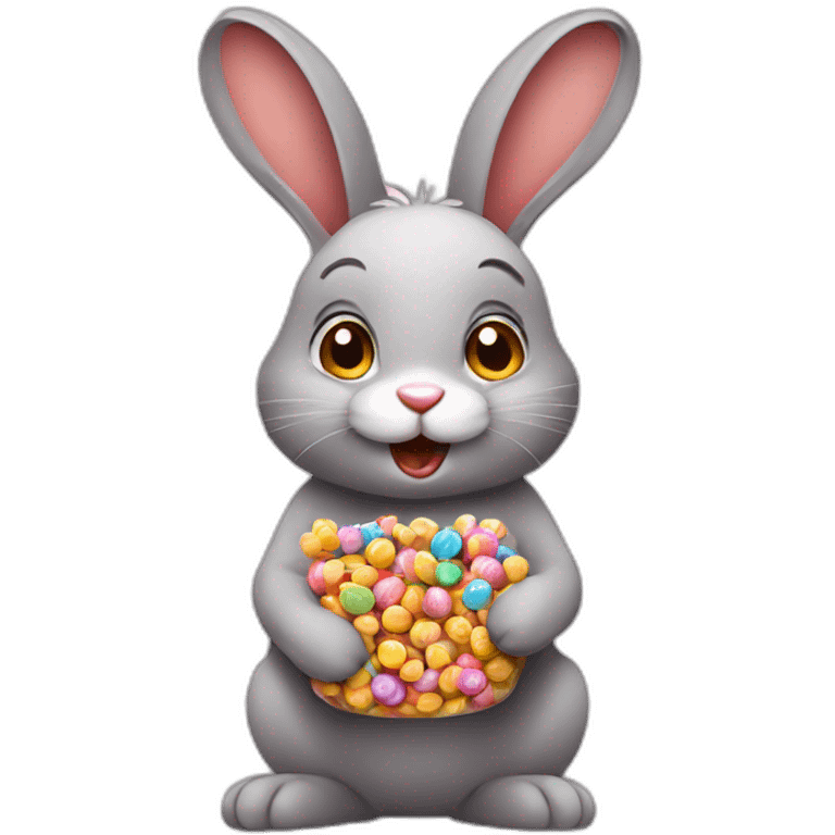 rabbit with candies emoji