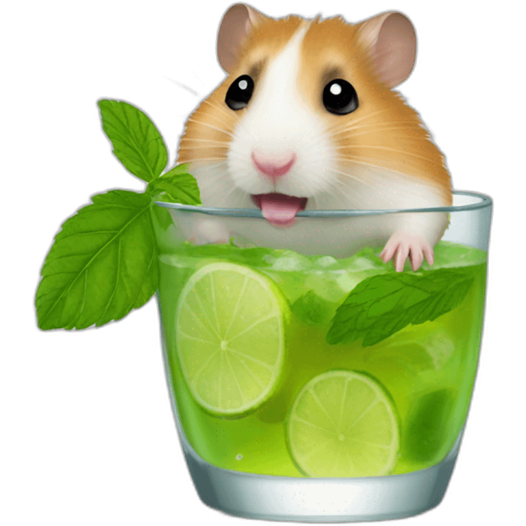 hamster on a weel drinking mojito emoji