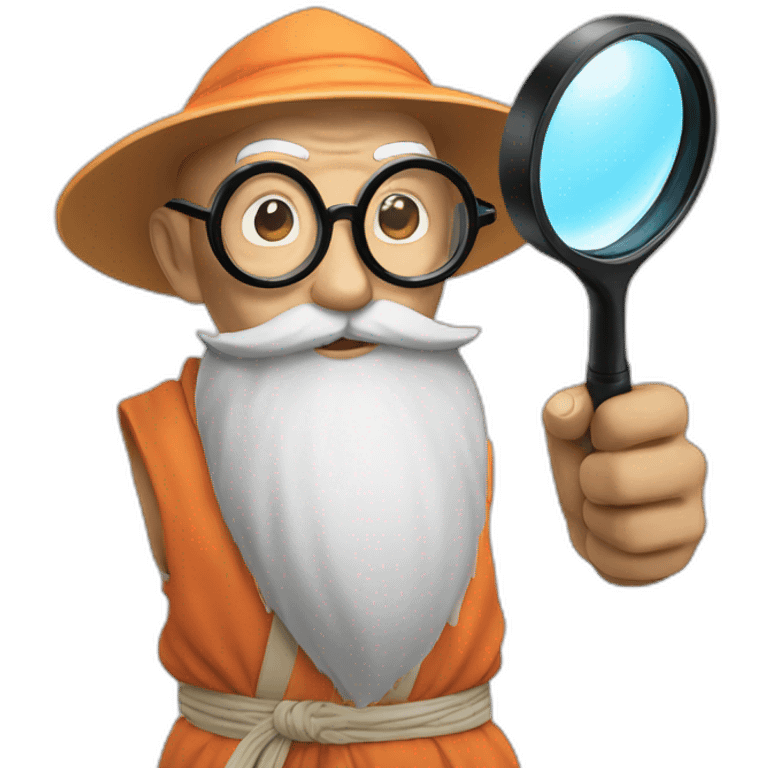 master roshi with a magnifying glass emoji