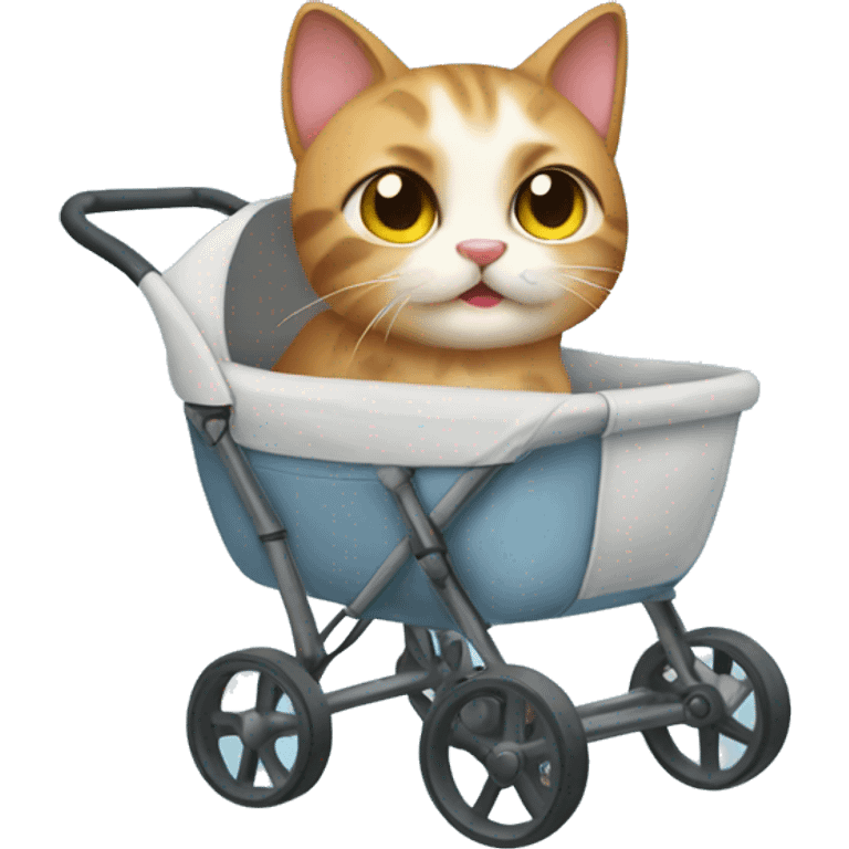 Cat in pet stroller  emoji