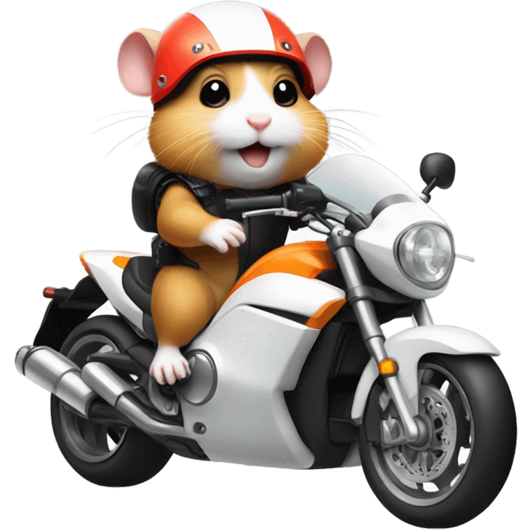 a hamster riding a racing motorcycle emoji