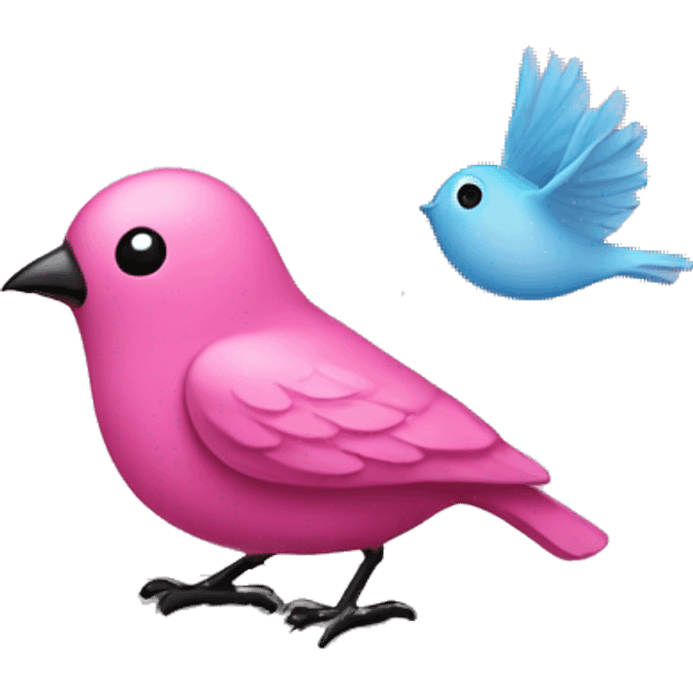 Book and pink bird emoji