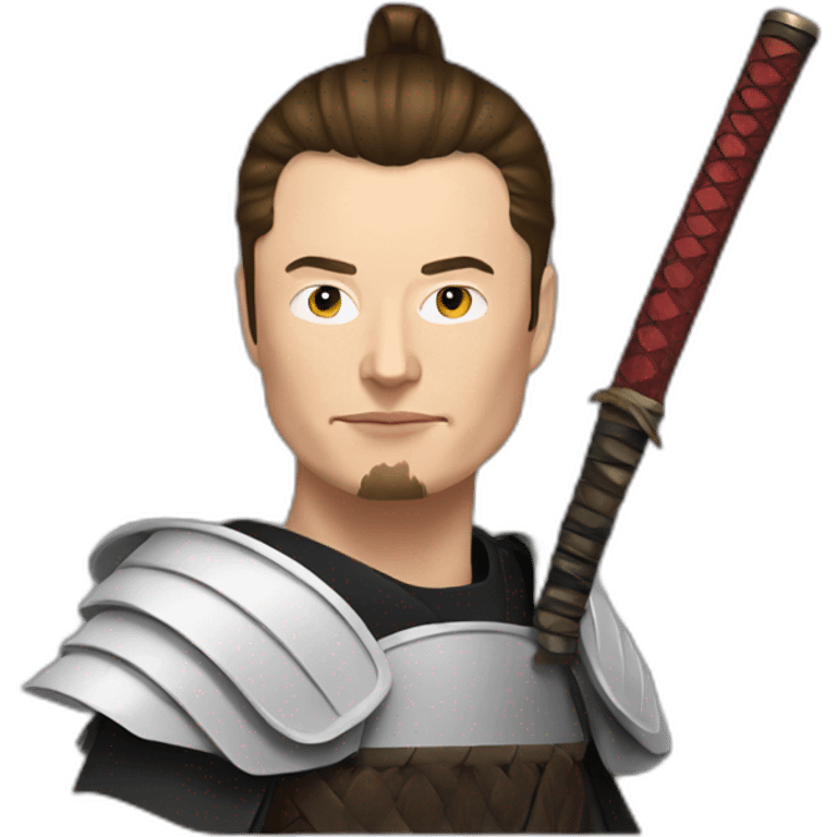 Elon Musk as a samurai emoji