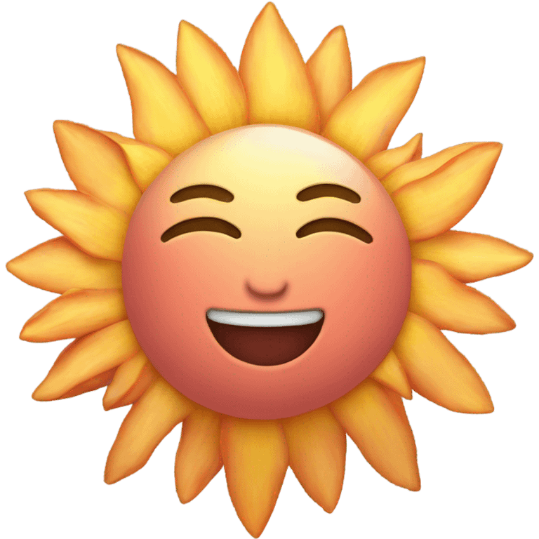 Peach shaped sun emoji