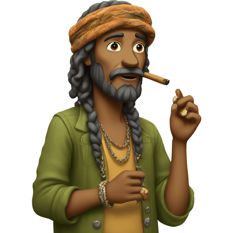 Hippie smoking joint emoji