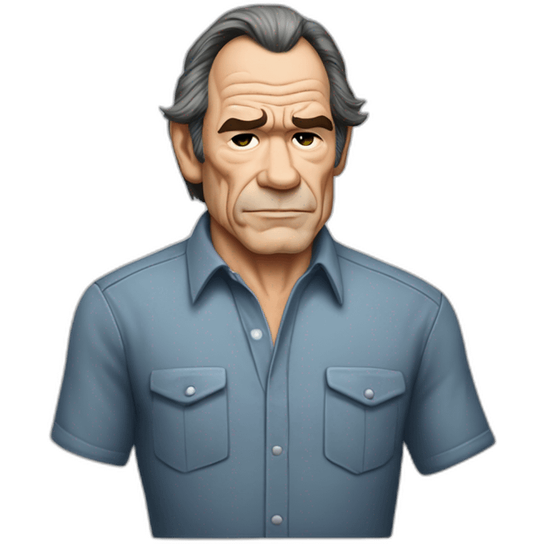 actor tommy lee jones cartoon wearing shirt emoji