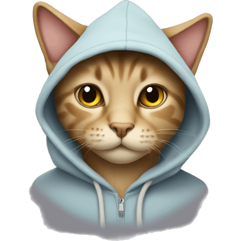 Cat wearing a hoodie emoji