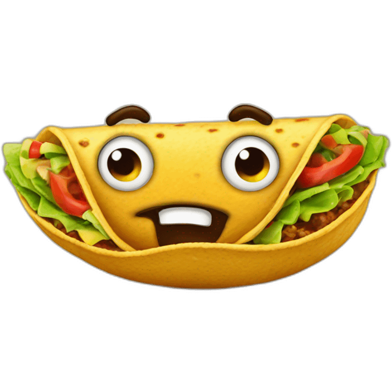 Terrifying Mexican taco emoji