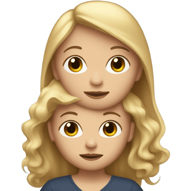 Brown hair woman with blonde hair baby boy emoji