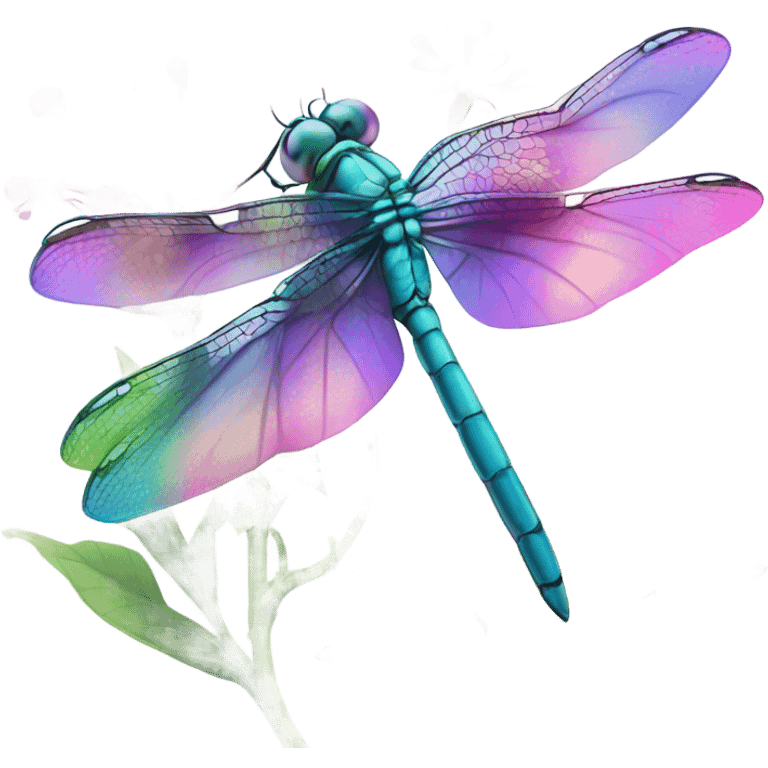 Dragonfly and flower emoji