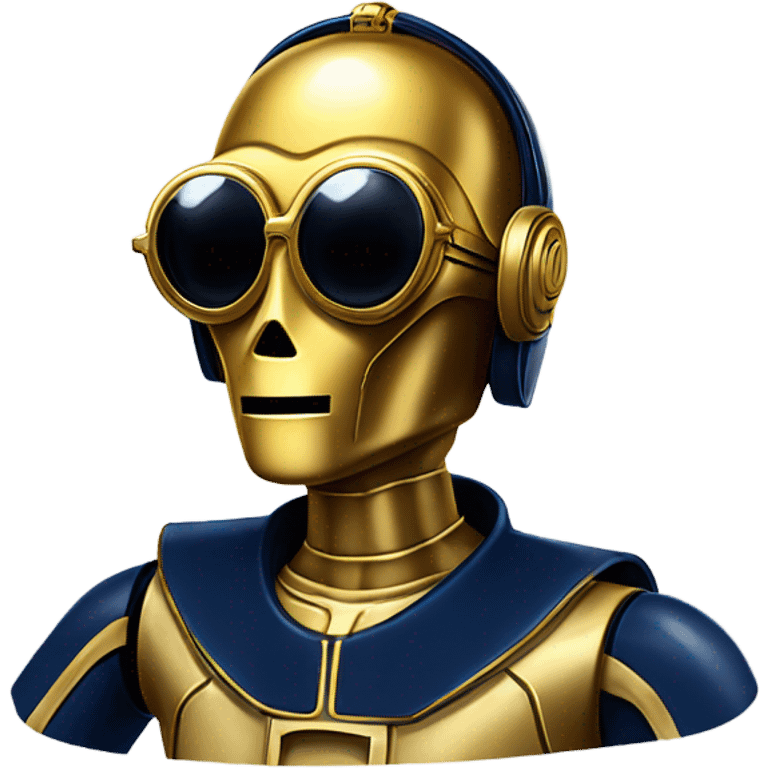 C-3PO wearing A pair of navy blue heart shaped sunglasses  emoji