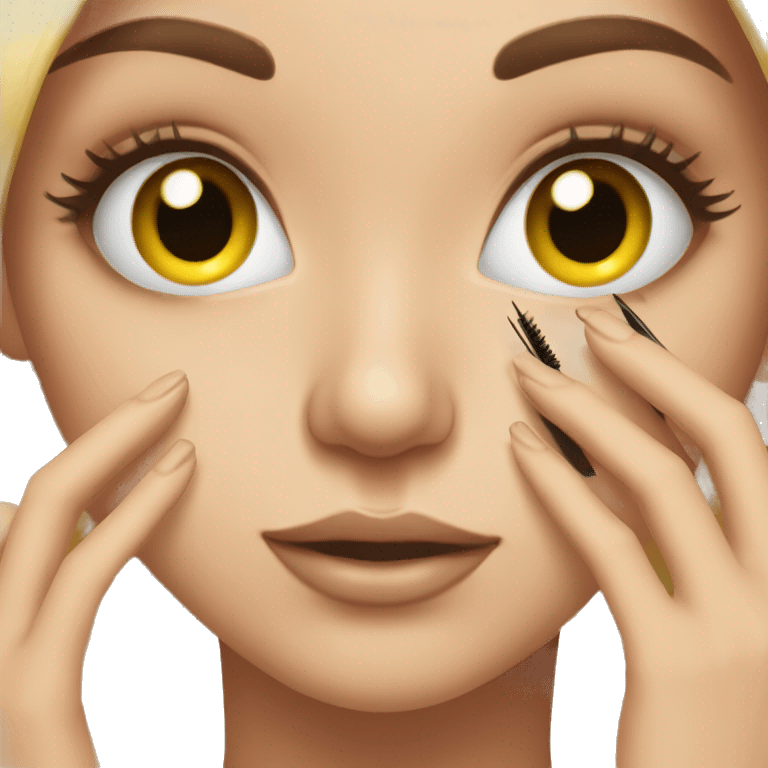 girl applying eyelashes emoji