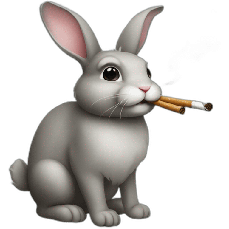 Smoking bunny emoji