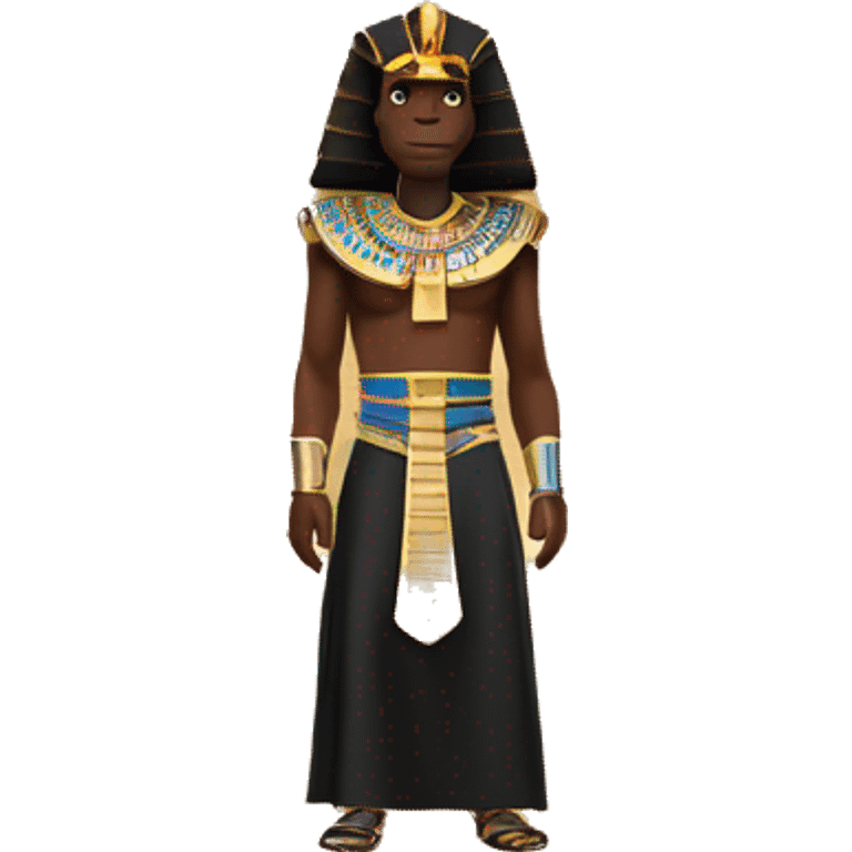 Black king standing in front of Egyptian pyramid emoji