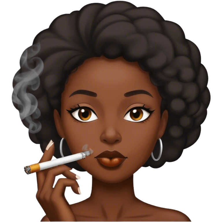 Black lady smoking emoji