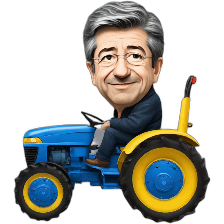 jean luc melenchon dans un tracteur emoji