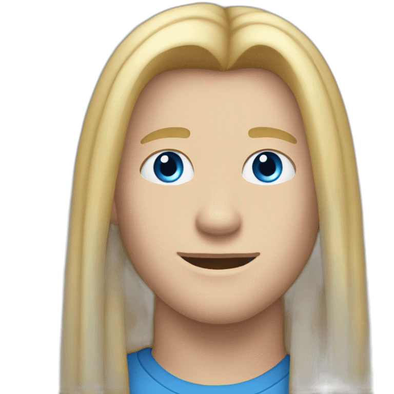 blue-eyed teen-ager man with long straight blond hair emoji