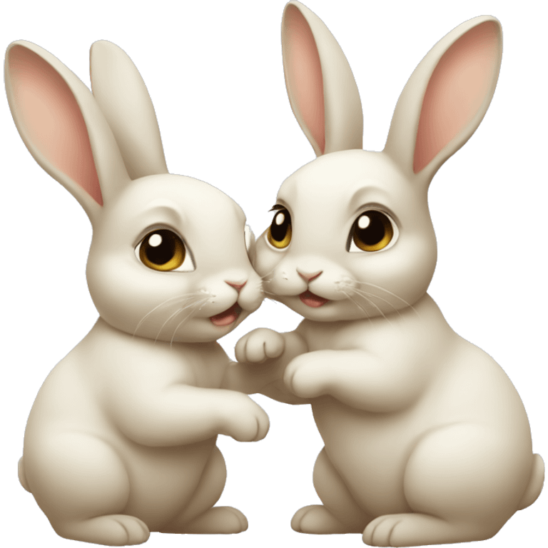 Two baby rabbits  emoji