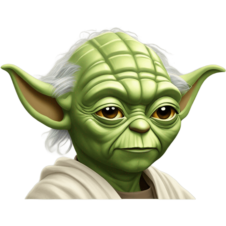 Master Yoda draws a picture of Master Yoda emoji