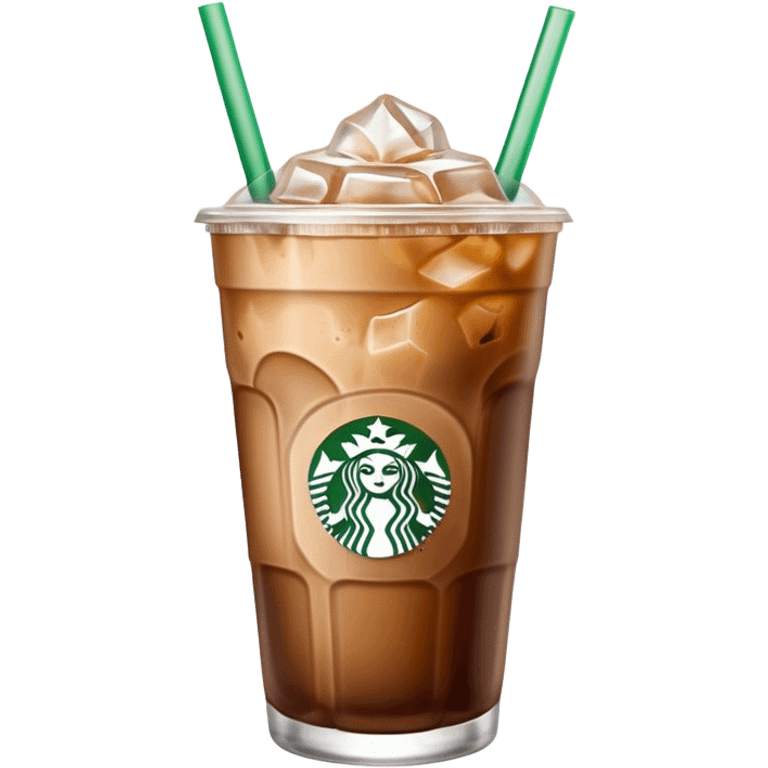 Starbuck ice coffee with ice cubes emoji