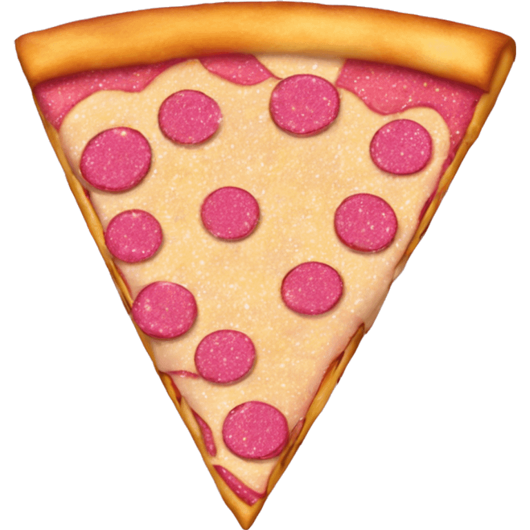 Pink glittery cheesy pizza slice  emoji