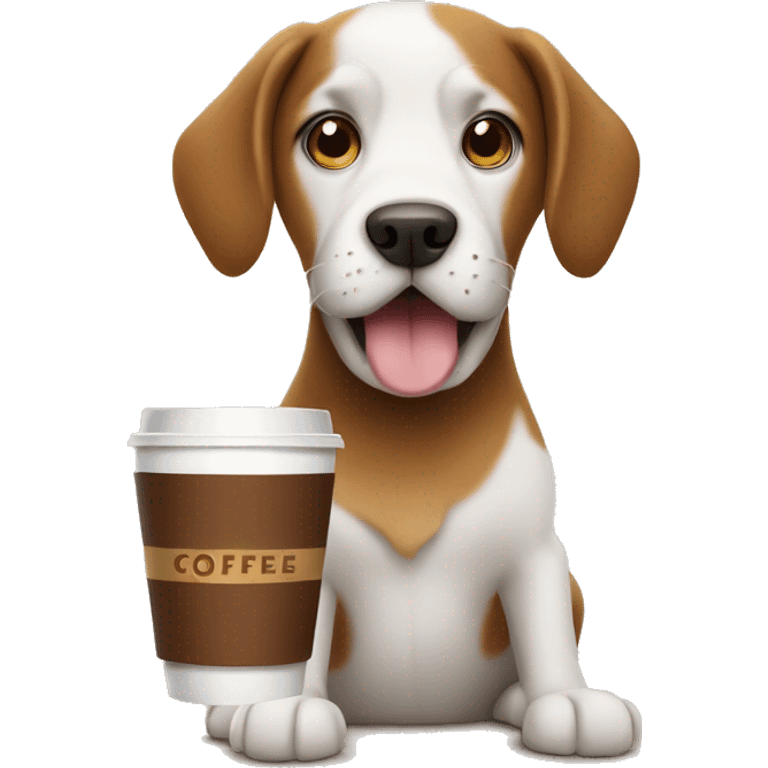 Dog with coffee emoji