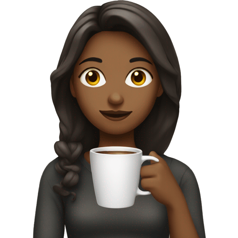 girl drinking coffee emoji