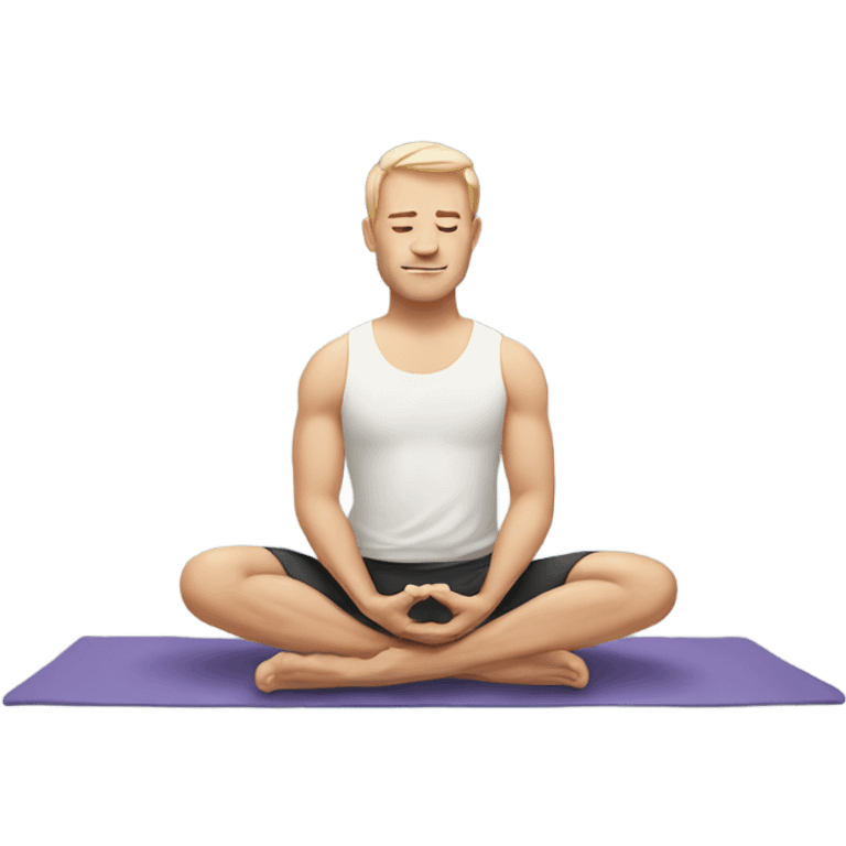 White man doing yoga  emoji