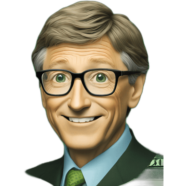 Bill Gates on Dollar Bill green emoji