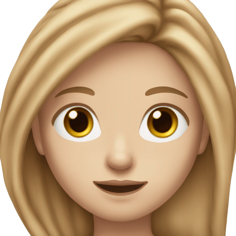 long strawberry dark blonde hair pale skin girl emoji