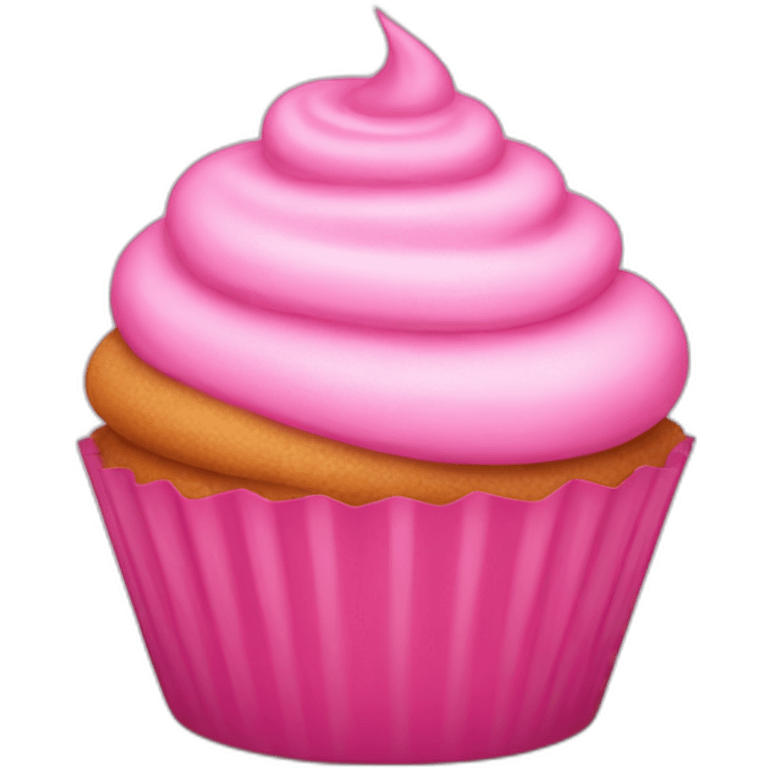 Happy pink cupcake emoji