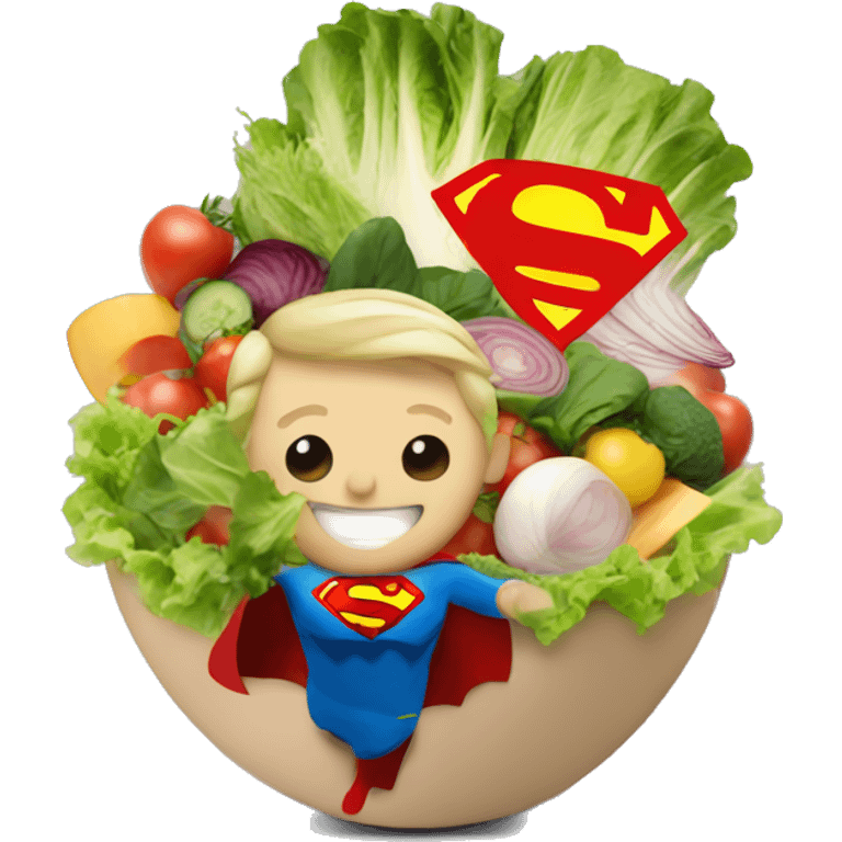 salad with superman logo emoji