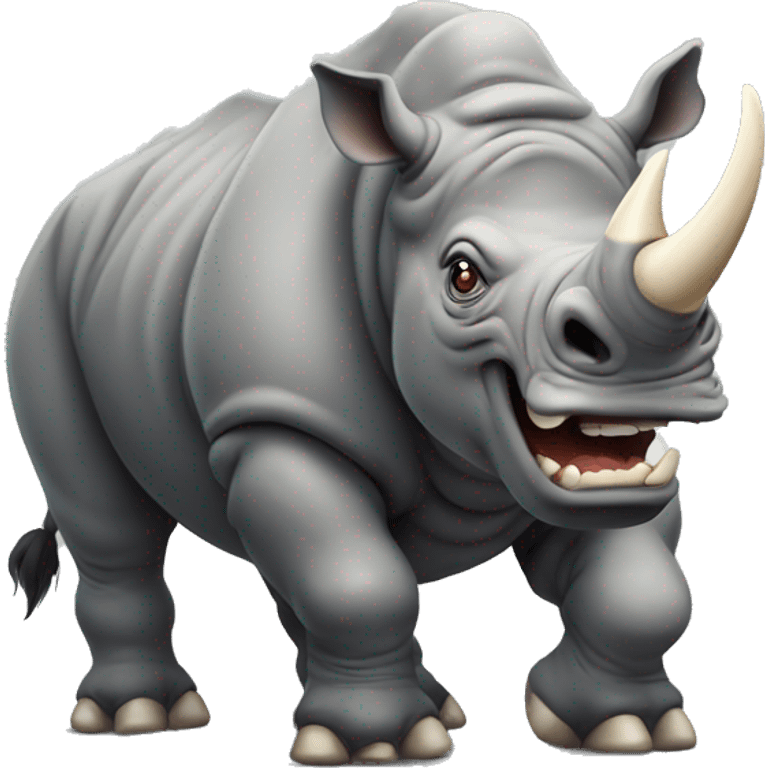 Muscular and angry rhinoceros emoji