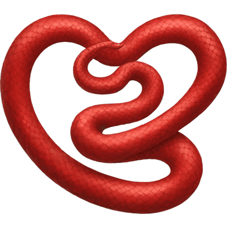 a red snake forming into a heart emoji