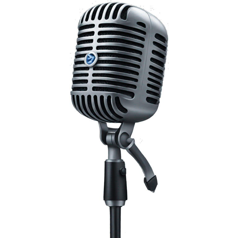 person beneath a microphone emoji