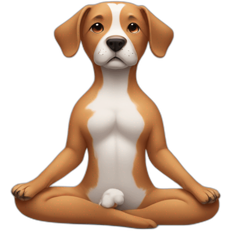 Dog doing yoga emoji